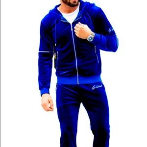 Men’s Royal Blue Velour Tracksuit